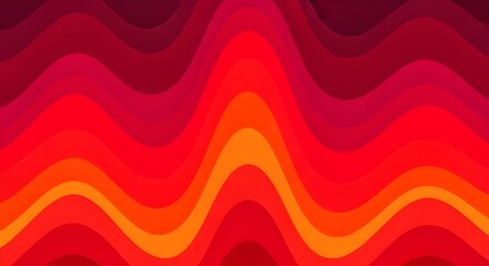Retro wavy pattern background in shades of red and orange