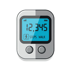 A digital pedometer displaying a step count of 12,345 steps.
