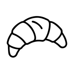 Croissant Icon Outline – Bakery Pastry Bread Food Vector Illustration