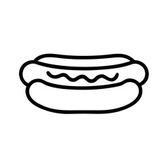 Hot Dog Icon Outline Vector Illustration