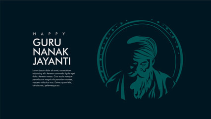 vector guru nanak jayanti poster template
