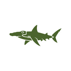 Fototapeta premium Cute hammerhead shark cartoon illustration ocean marine life underwater animal vector