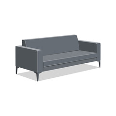Modern gray sofa isolated on for interior design inspiration vector