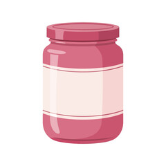 Healthy pink jar food ingredient container mockup for branding and packaging design vector