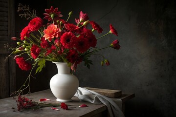 Stunning Red Flower Arrangement in Elegant Vase