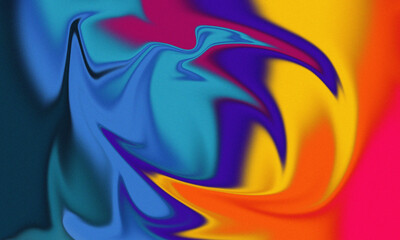 Colorful abstract swirl of blue, purple, yellow, and orange, creating a vibrant and dynamic artistic background