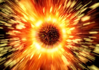 火炎の輪が爆発する抽象的な背景
