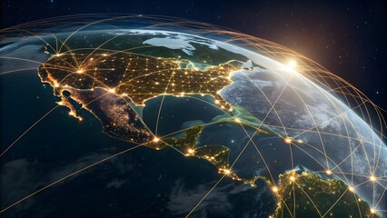 Global Network Connectivity Over North and Central America at Night