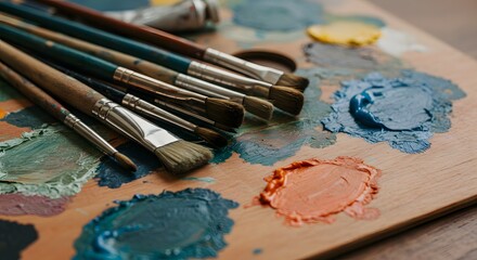 Fototapeta premium Paintbrushes and palette