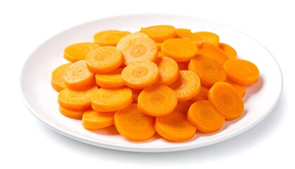 Sliced carrots on a white plate (1)