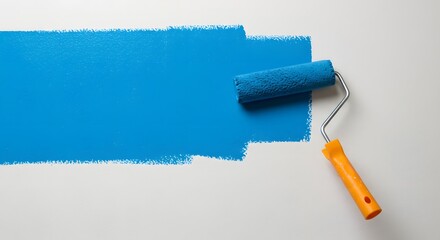 Painting a solid blue stripe