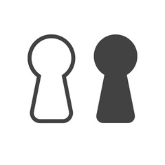Keyhole shape outline icon transparent vector isolated