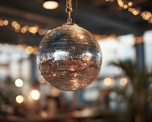 Authentic Disco Ball Reflecting Classic Nostalgia Core Vibes for Modern Nightlife Marketing and Social Media Campaigns Targeting Young Professionals