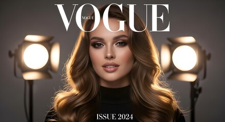 Vogue magazine cover featuring a young woman, Issue 2024