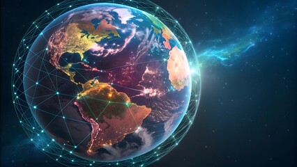 Stunning Digital Earth Visualization with Network Connection Overlay