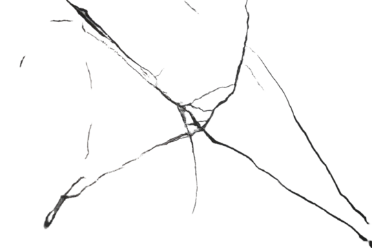 Abstract, dark image with radiating, intersecting lines and scattered small marks