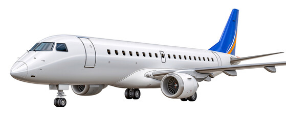 Sleek Jet Transport: A pristine passenger jet, with elegant lines and dynamic design, awaits its next flight, showcasing the pinnacle of air travel technology.