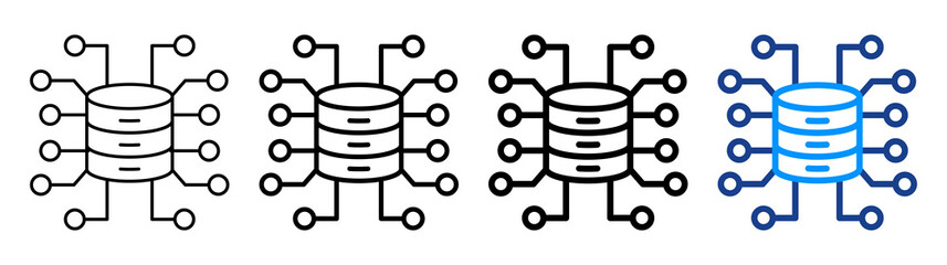 Data Fabric Icon Different Style Outline Collection Set