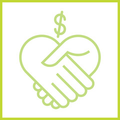 Dollar Handshake icon design