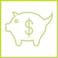 Dollar Piggy Bank icon design