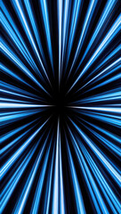 Obraz premium Abstract blue light streaks emanating from a central point creating a dynamic speed effect backdrop