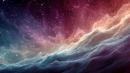 Colorful Nebula with Stars and Glowing Clouds in Outer Space Keywords: space, nebula, stars