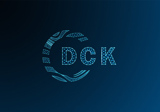 DCK low poly letter logo vector design. DCK lower poly logo design. DCK unique low poly logo design.