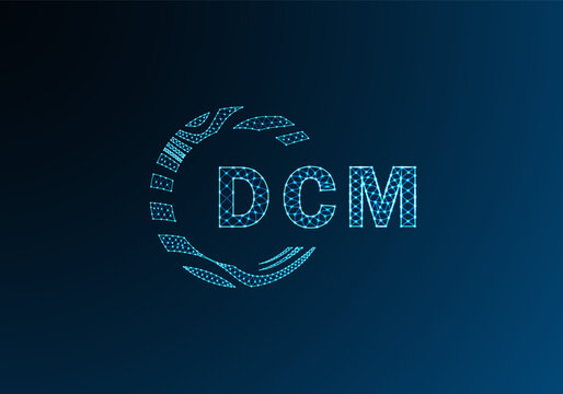 DCM low poly letter logo vector design. DCM lower poly logo design. DCM unique low poly logo design.