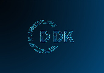 DDK low poly letter logo vector design. DDK lower poly logo design. DDK unique low poly logo design.