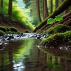 Fototapeta premium Forest Stream Reflection