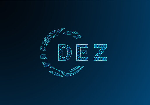 DEZ low poly letter logo vector design. DEZ lower poly logo design. DEZ unique low poly logo design.