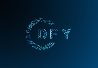DFY low poly letter logo vector design. DFY lower poly logo design. DFY unique low poly logo design.