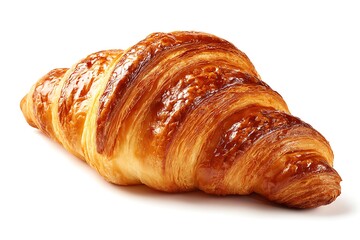 Indulge in the irresistible golden-brown perfection of a freshly baked, flaky croissant, a delightful treat for any occasion.
