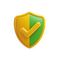 3D Verified Shield Yellow Green Check