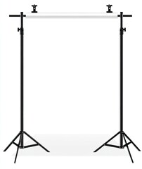 White backdrop on adjustable stands