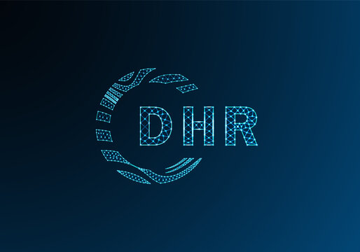 DHR low poly letter logo vector design. DHR lower poly logo design. DHR unique low poly logo design.