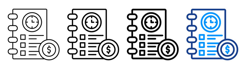 Financial Planning Icon Different Style Outline Collection Set