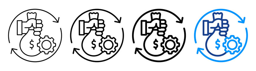 Cost Optimization Icon Different Style Outline Collection Set