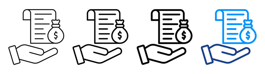 Capital Budget Icon Different Style Outline Collection Set