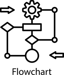 Flowchart Outline Style. Vector Illustration For Graphic Design