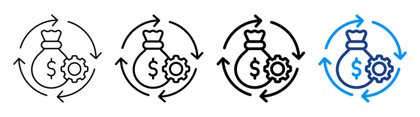 Operating Costs Icon Different Style Outline Collection Set