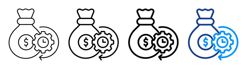 Budget Efficiency Icon Different Style Outline Collection Set