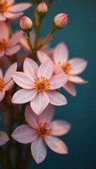 Obraz premium Close up shot of a delicate floral arrangement, subtly illuminated, creating a soft, romantic ambiance perfect for a beautiful SMS background , elegance, blooms
