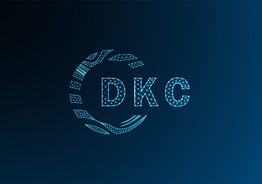 DKC low poly letter logo vector design. DKC lower poly logo design. DKC unique low poly logo design.