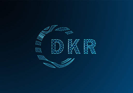 DKR low poly letter logo vector design. DKR lower poly logo design. DKR unique low poly logo design.