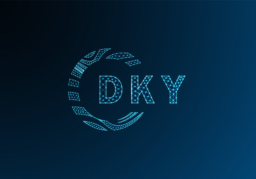 DKY low poly letter logo vector design. DKY lower poly logo design. DKY unique low poly logo design.