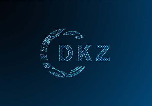DKZ low poly letter logo vector design. DKZ lower poly logo design. DKZ unique low poly logo design.