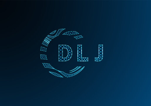 DLJ low poly letter logo vector design. DLJ lower poly logo design. DLJ unique low poly logo design.