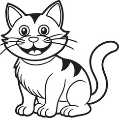 Cartoon Vector Smiling Cat