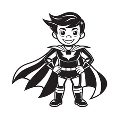 Cartoon Vector Superhero Kid
